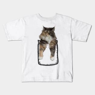 cat in pocket Kids T-Shirt